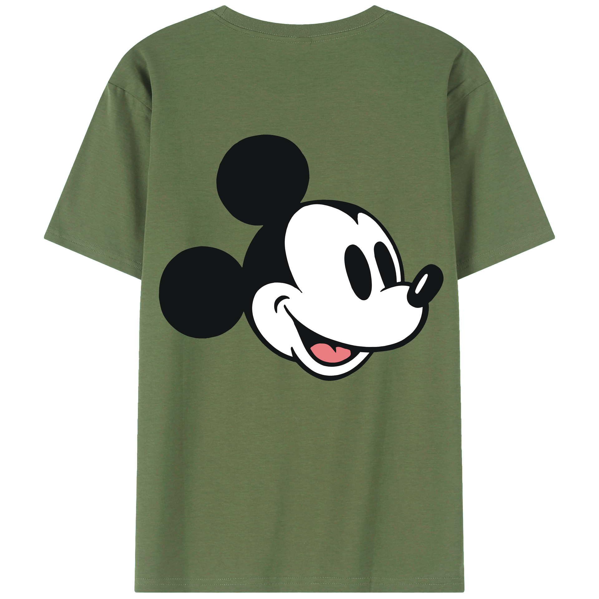 ミッキーマウス Mickey Mouse 綿100％ メンズ半袖Tシャツ（バックプリント） 通気性